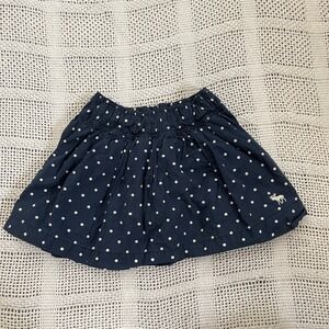 Abercrombie Kids Girls Navy Blue Polka Dot Mini Skirt Moose Logo Size M